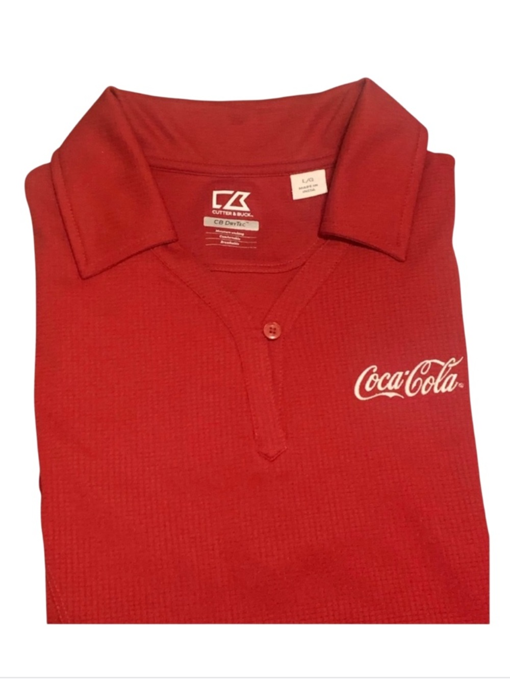 Cutter & Buck Dry Fit Polo Coca-Cola Logo Red - Women’s Large NWT